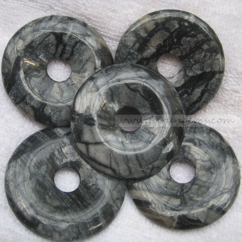 Chinese picasso jasper donut 50x10mm