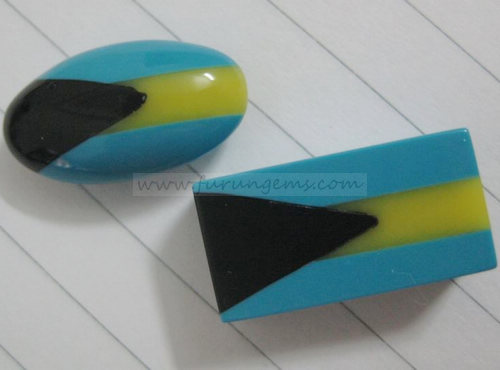 synthetic turquoise mosaic beads bahamas flag