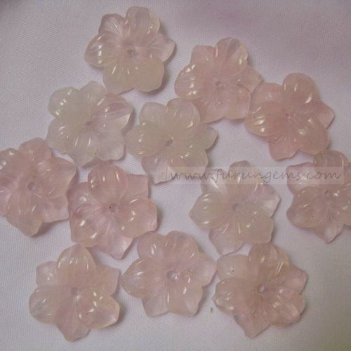 rose quartz flowers carvings 30mm 0mm