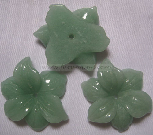 green aventurine flowers carvings 15-50mm