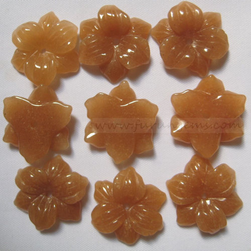 red aventurine flowers carvings 15-50mm