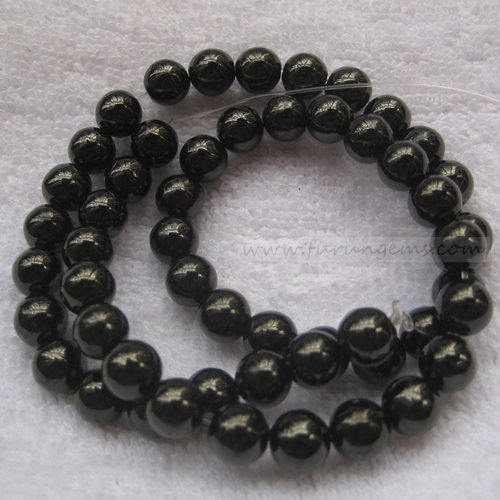 jet round beads 8mm