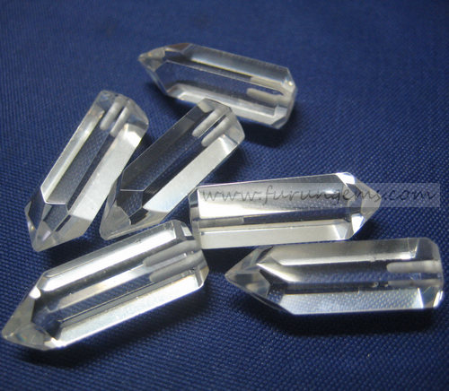 crystal quartz hexagonal points 21x6mm