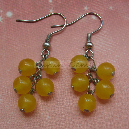 citrinel 6mm round beads earring