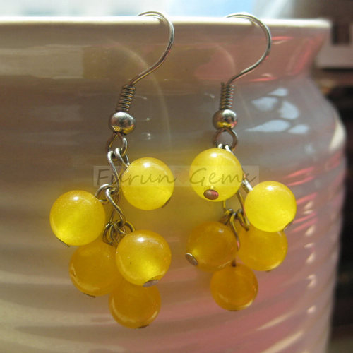 citrinel 6mm round beads earring