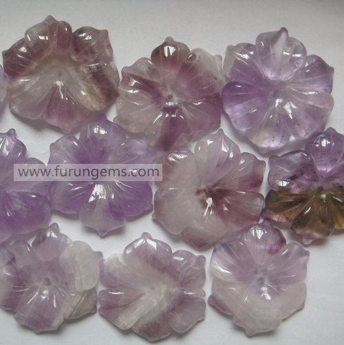 amethys flower carving 50mm purple