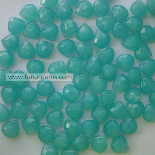 dyed jad blue faceted pear