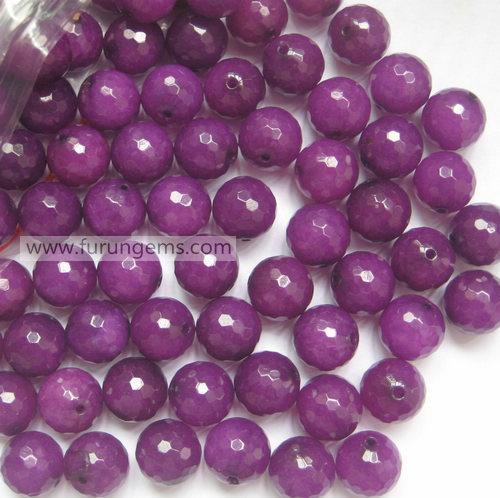purple jade faceted 14mm