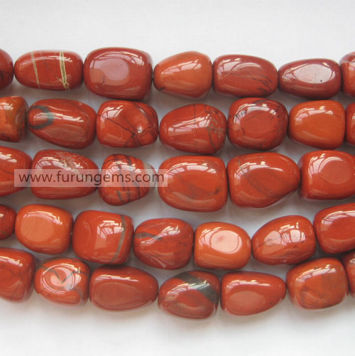red jasper tumbled stone nugget 14x20mm around