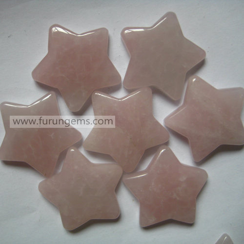 rose quartz star cab 30mm
