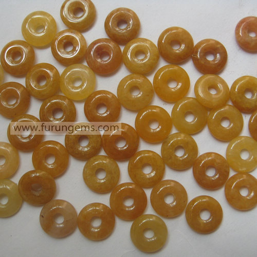 yellow jade donut 11x3mm