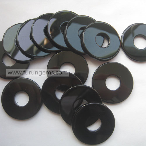 black agate flat donut 40mm