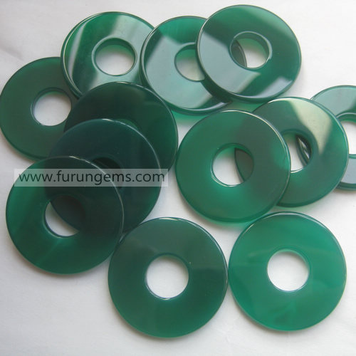 green agate flat donut 40mm