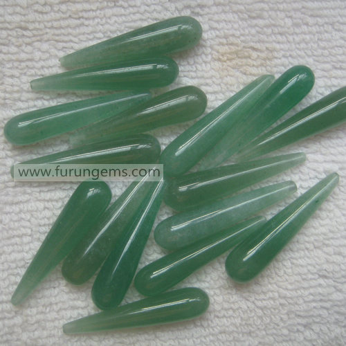green aventurine 30x6mm round drop