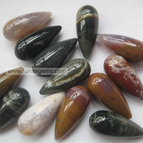 ocean jasper round drop 14x38mm