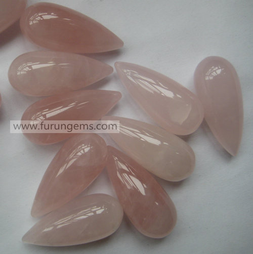 rose quartz round drop 34x14mm