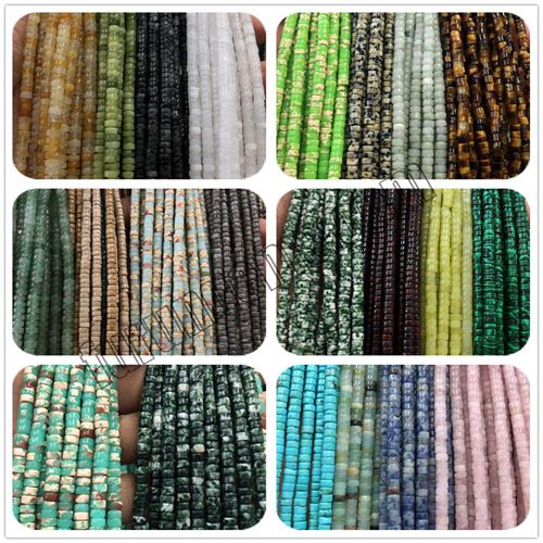 Gemstone Tyre Wheel Heishi Loose Beads 4X6mm